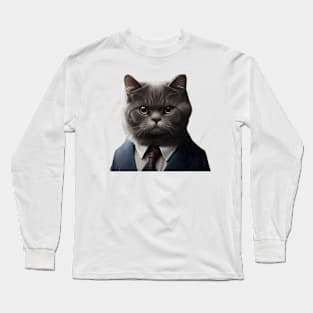 cat in a suit Long Sleeve T-Shirt